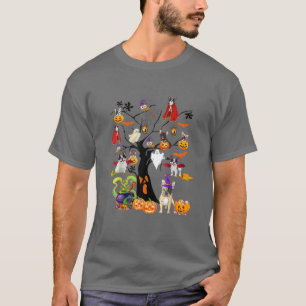 Französischer Bulldog Hexen Halloween Tree Phanta T-Shirt