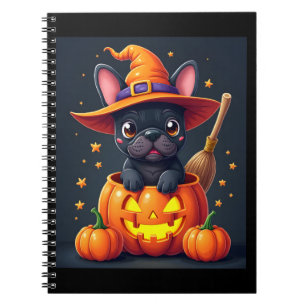 Französischer Bulldog Hexenkürbis Halloween Mens W Notizblock