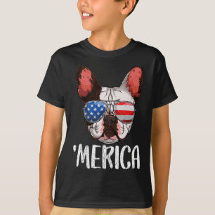 Französischer Bulldog-Hund 4. Juli Amerikanische F T-Shirt
