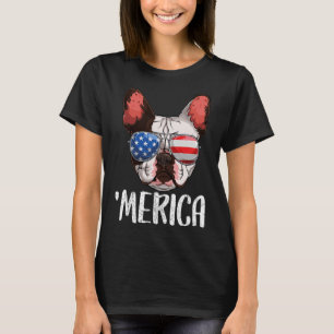 Französischer Bulldog-Hund 4. Juli Amerikanische F T-Shirt