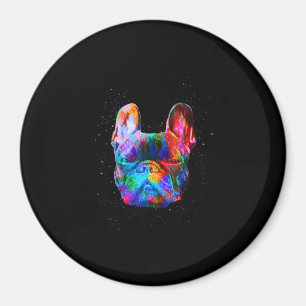 Französischer Bulldog Hund Geometric Color Splash  Magnet