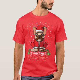 Französischer Bulldog Hund Griechen Frohe Weihnach T-Shirt