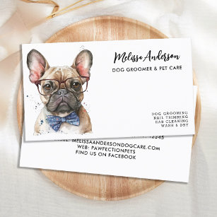Französischer Bulldog Hund Groomer Welpenpflege Visitenkarte