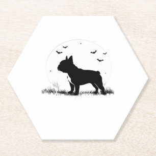 Französischer Bulldog-Hund - Halloween-Silhouette Untersetzer