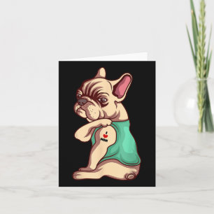 Französischer Bulldog Hund I Liebe Mama Tattoo Lov Karte