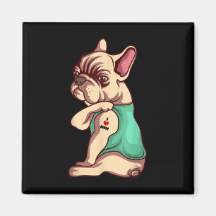 Französischer Bulldog Hund I Liebe Mama Tattoo Lov Magnet