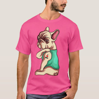 Französischer Bulldog Hund I Liebe Mama Tattoo Lov T-Shirt
