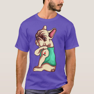 Französischer Bulldog Hund I Liebe Mama Tattoo Lov T-Shirt