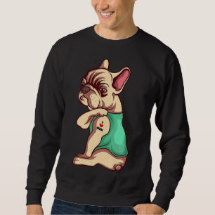 Französischer Bulldog Hund I Liebe Mama Tattoo Sweatshirt