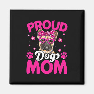 Französischer Bulldog Hund Mama Messy Bun Mother's Magnet