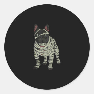 Französischer Bulldog-Hund Mummy Halloween-Geschen Runder Aufkleber