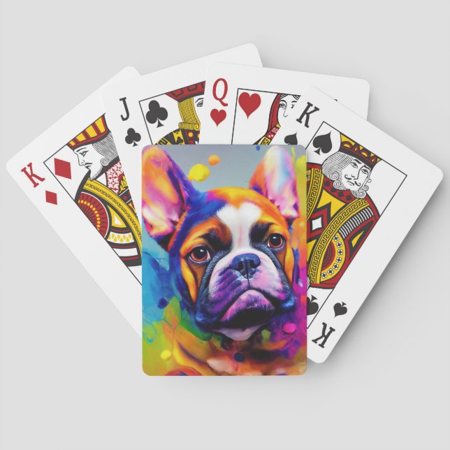 Französischer Bulldog Hund Niedliches liebenswerte Spielkarten (Rückseite)