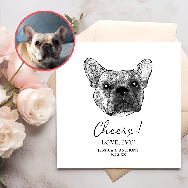 Französischer Bulldog Hund Personalisiert Cheers Serviette (Von Creator hochgeladen)