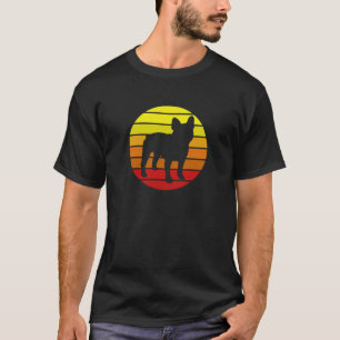 Französischer Bulldog Hund Retro Summer Beach 80er T-Shirt