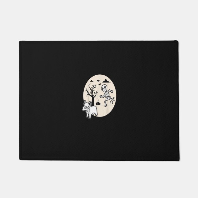 Französischer Bulldog-Hund Skeletthandschuh Fußmatte (Vorderseite)