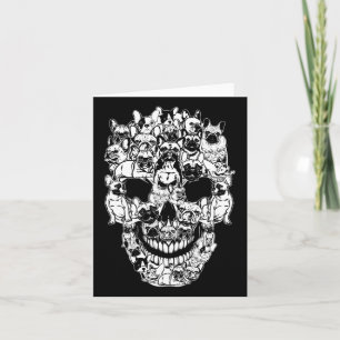 Französischer Bulldog-Hund Skull Kostüm Halloween Karte