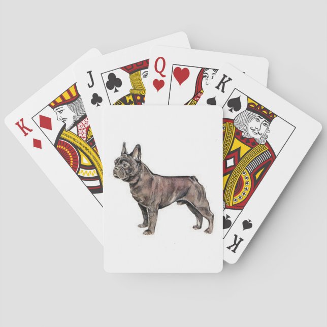 Französischer Bulldog Hund Spielkarten (Rückseite)