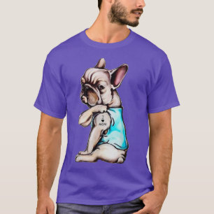 Französischer Bulldog Hund Tattoo I Liebe Mama Mut T-Shirt