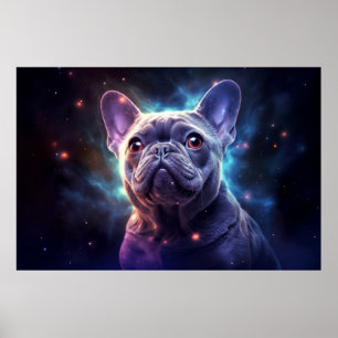 Französischer Bulldog Hund Tier Fantastische Galax Poster