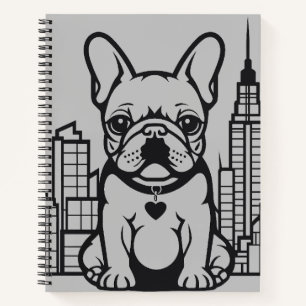 Französischer Bulldog-Hund-Tier-Welt-Furcht-Freund Notizbuch