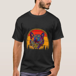 Französischer Bulldog Hund Wasserfarbe farbig T-Shirt