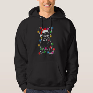 Französischer Bulldog Hund Weihnachtsmannmütze Lig Hoodie