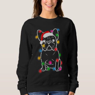 Französischer Bulldog Hund Weihnachtsmannmütze Lig Sweatshirt