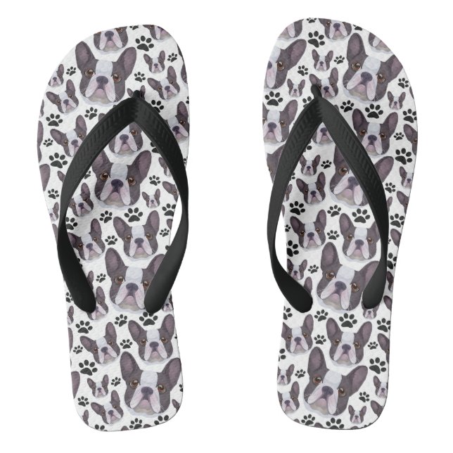 Französischer Bulldog-Hund-Welpenhund Flip Flops (Fußbett)