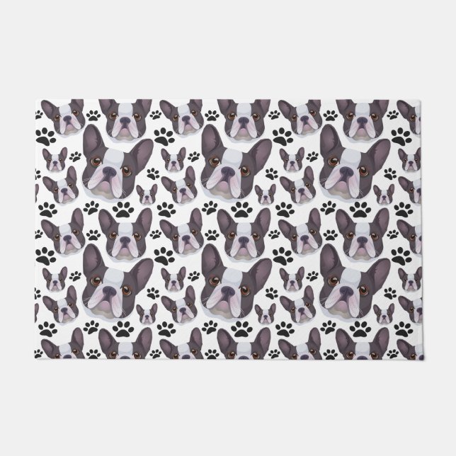 Französischer Bulldog-Hund-Welpenhund Fußmatte (Vorderseite)