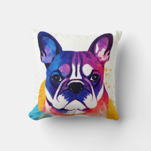 Französischer Bulldog Hund Wildtiermalerei Kissen