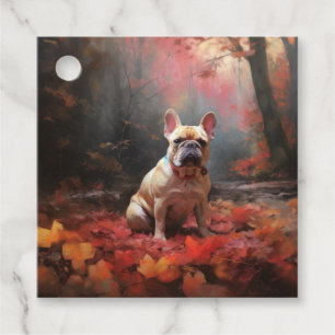 Französischer Bulldog im Herbst Leaves Fall Inspir Geschenkanhänger