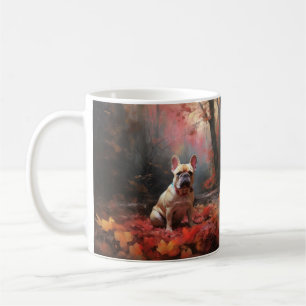 Französischer Bulldog im Herbst Leaves Fall Inspir Kaffeetasse
