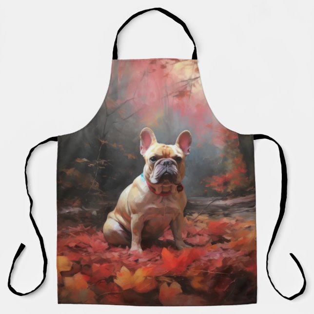 Französischer Bulldog im Herbst Leaves Fall Inspir Schürze (Vorderseite)