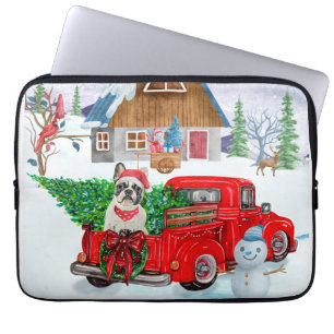 Französischer Bulldog in Christmas Delivery LKW Sc Laptopschutzhülle