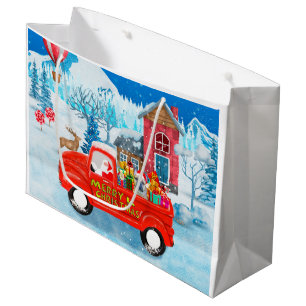 Französischer Bulldog in Christmas Delivery Truck Große Geschenktüte