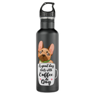 Französischer Bulldog in einer Kaffeetasse Mutter Edelstahlflasche