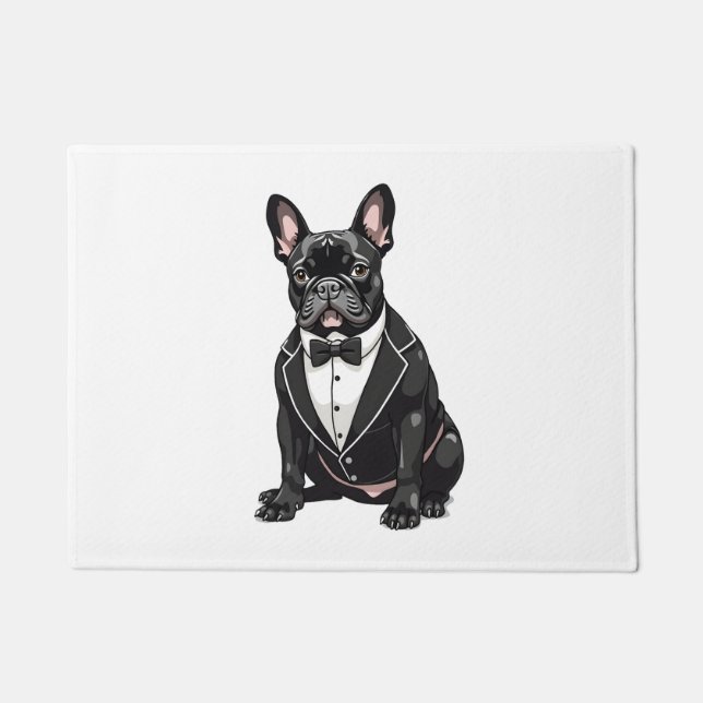Französischer Bulldog in Tuxedo Fußmatte (Vorderseite)