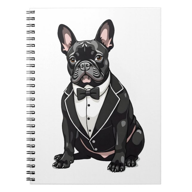 Französischer Bulldog in Tuxedo Notizblock (Vorderseite)