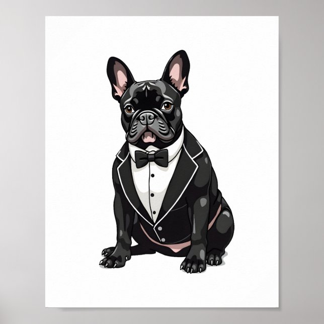Französischer Bulldog in Tuxedo Poster (Vorne)