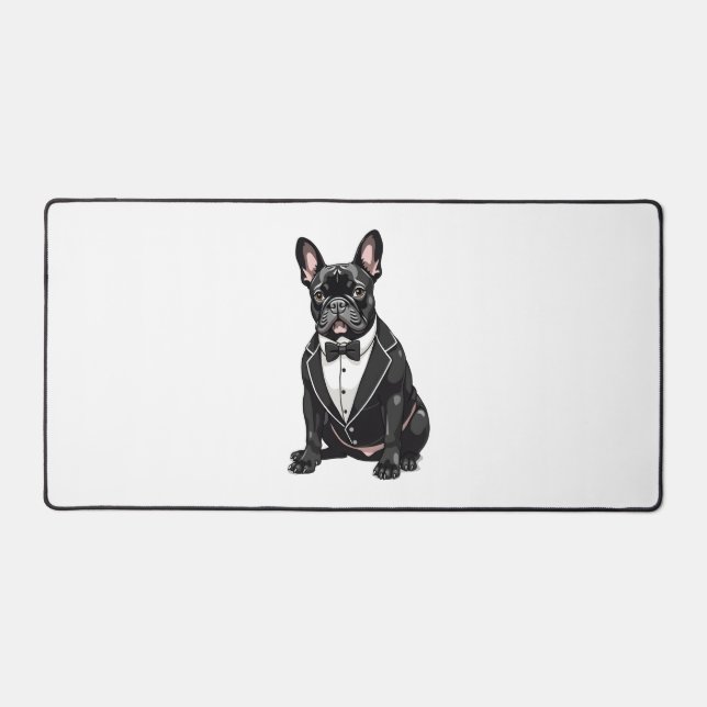 Französischer Bulldog in Tuxedo Schreibtischunterlage (Vorderseite)