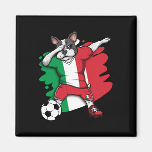 Französischer Bulldog Italien Fußball Fans Jersey  Magnet