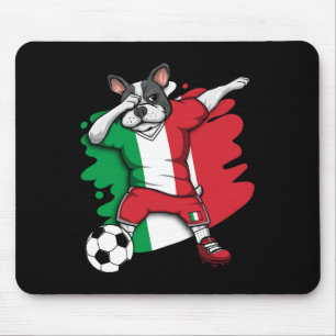 Französischer Bulldog Italien Fußball Fans Jersey Mousepad