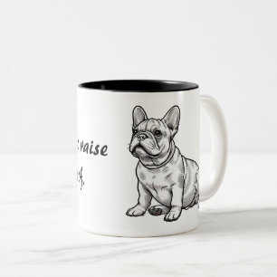 Französischer Bulldog: Keine Notwendigkeit, zu ver Zweifarbige Tasse