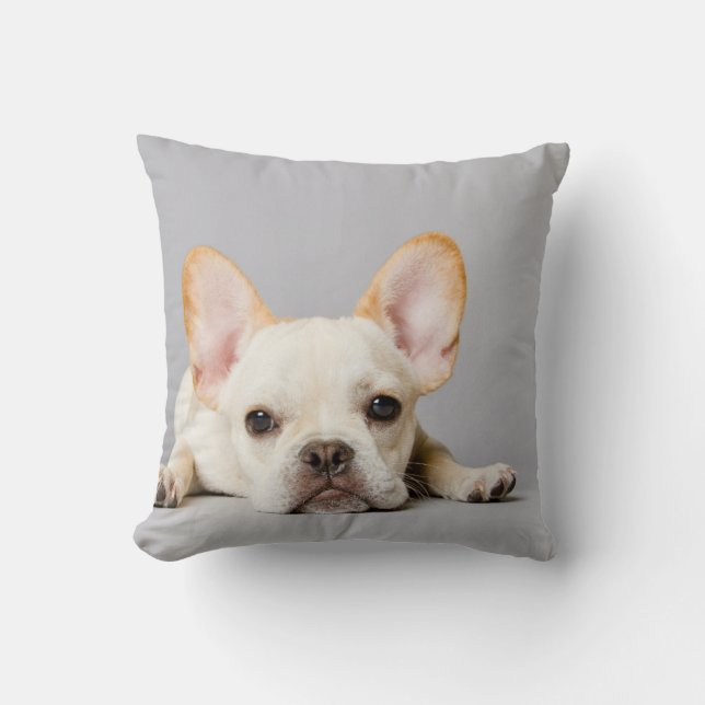 Französischer Bulldog Lächeln Kissen (Vorderseite)