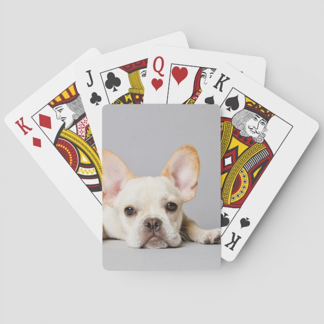 Französischer Bulldog Lächeln Spielkarten (Rückseite)