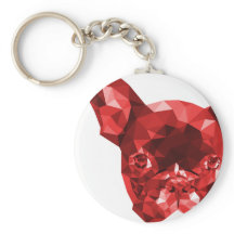 Französischer Bulldog-Low-Poly-Art in Red
