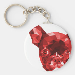 Französischer Bulldog-Low-Poly-Art in Red Schlüsselanhänger