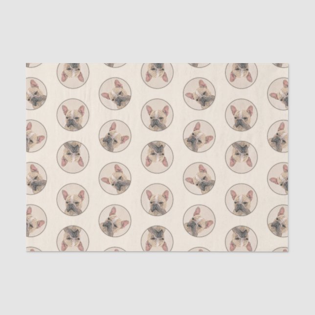 Französischer Bulldog Malerei Fawn Niedlich Origin Seidenpapier (Vorderseite)