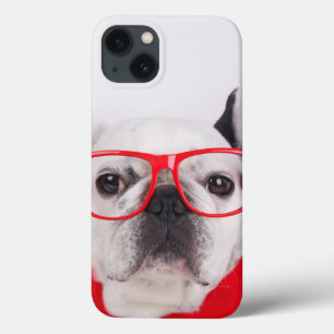 Französischer Bulldog mit Brille und Shirt Case-Mate iPhone Hülle