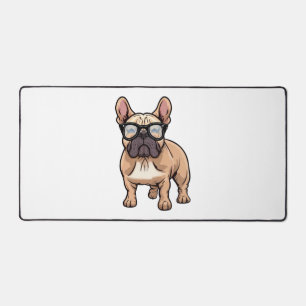 Französischer Bulldog mit Brillen Schreibtischunterlage